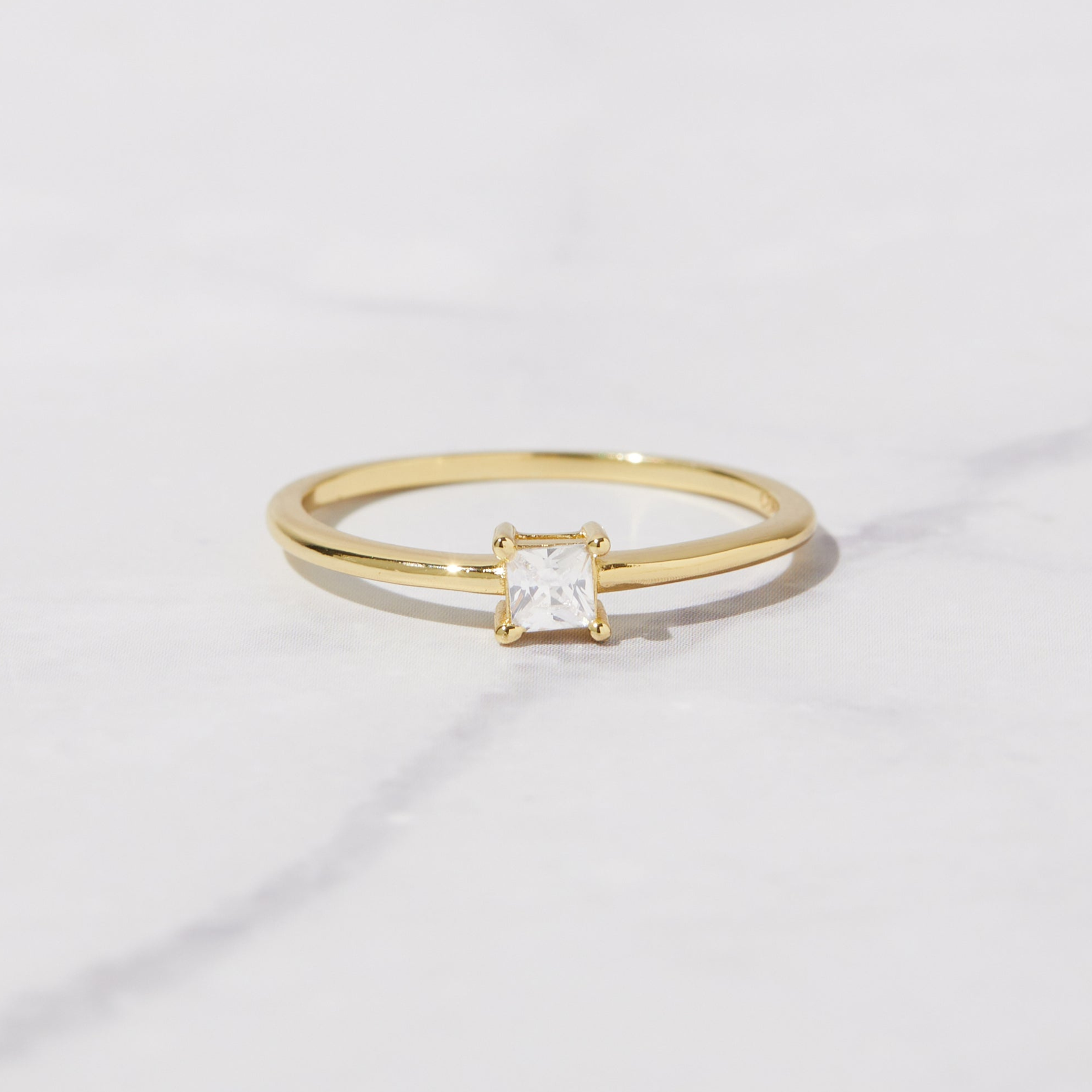 Princess Cut Dainty Ring