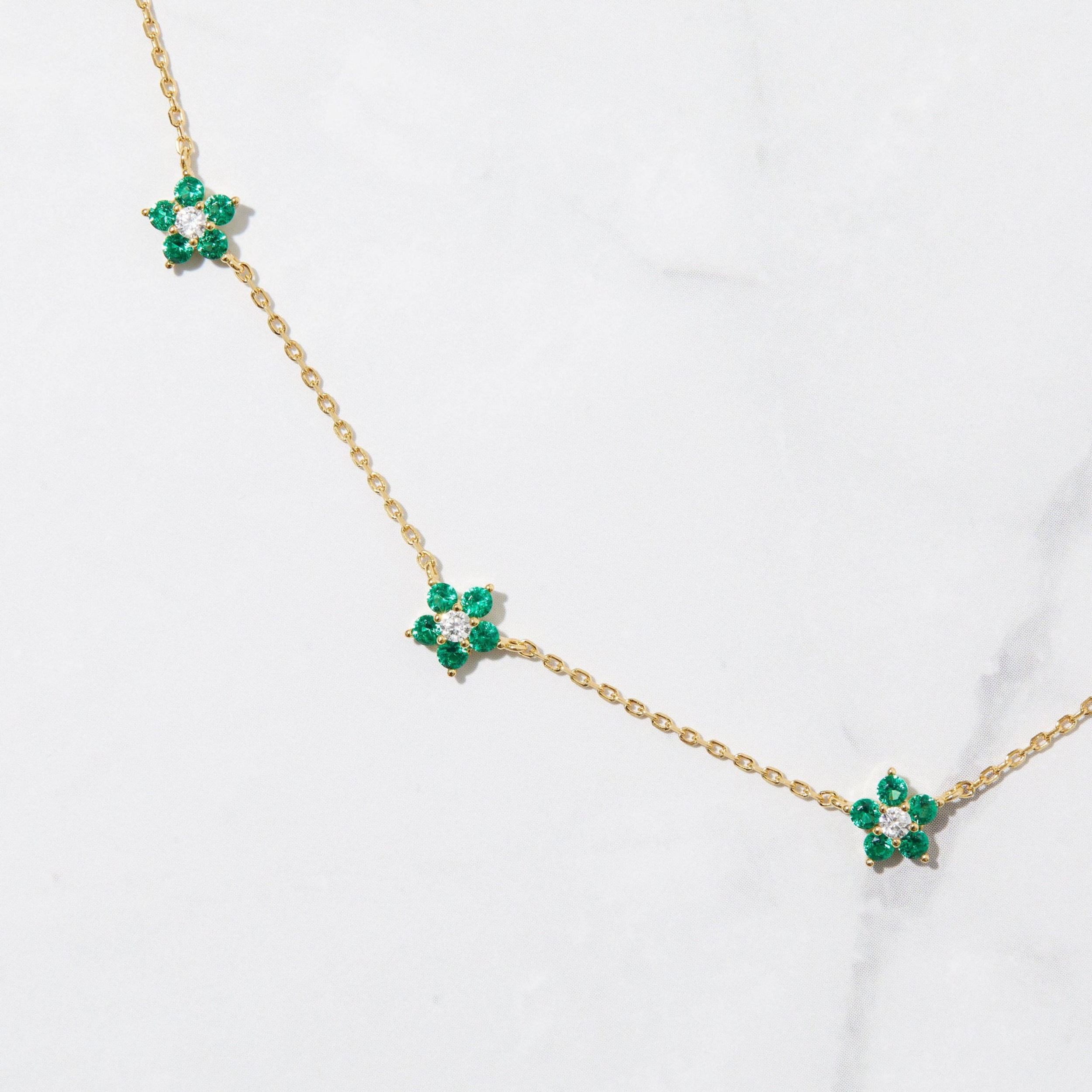 Emerald Flower Necklace: Gold / Emerald