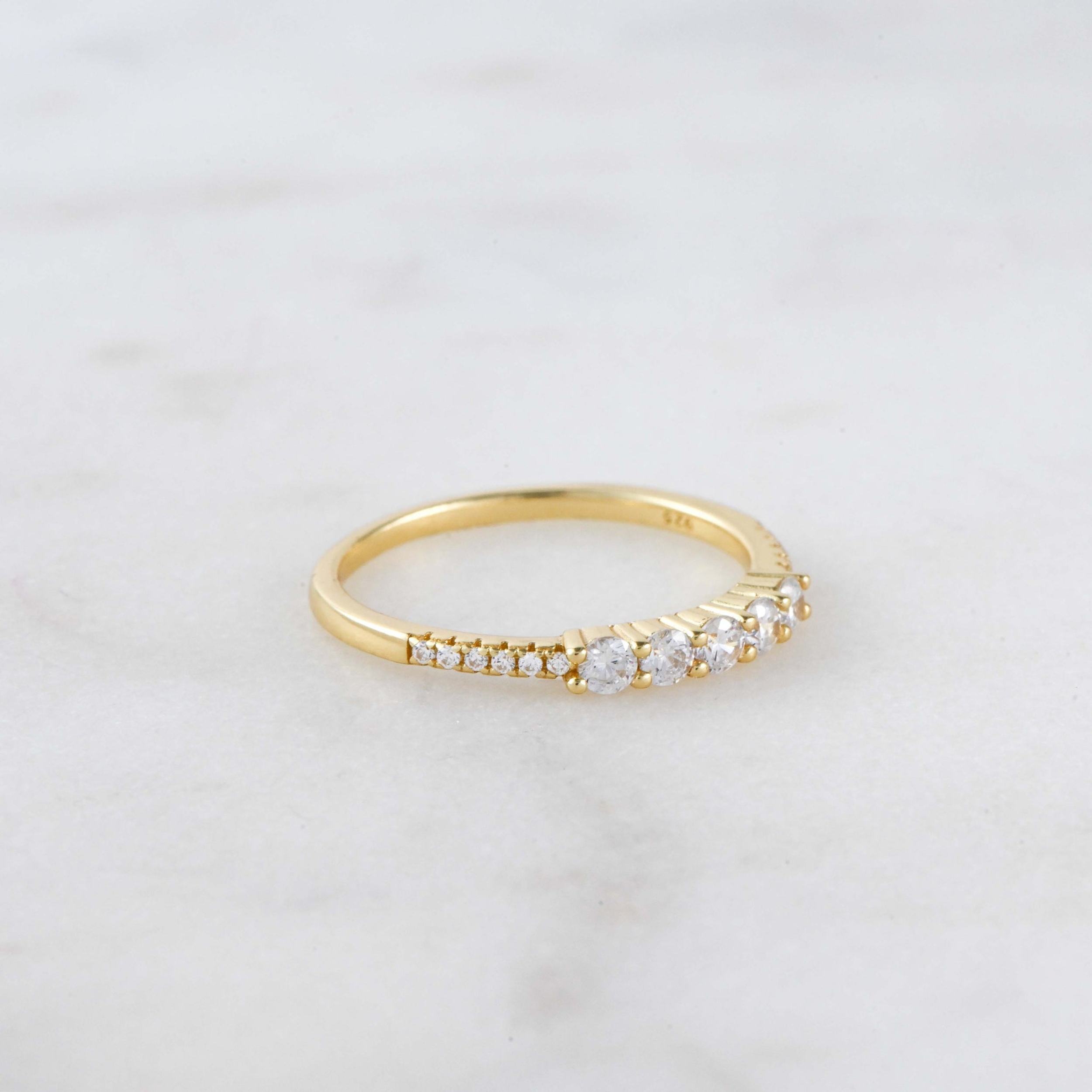 5 Stone CZ Ring: Gold