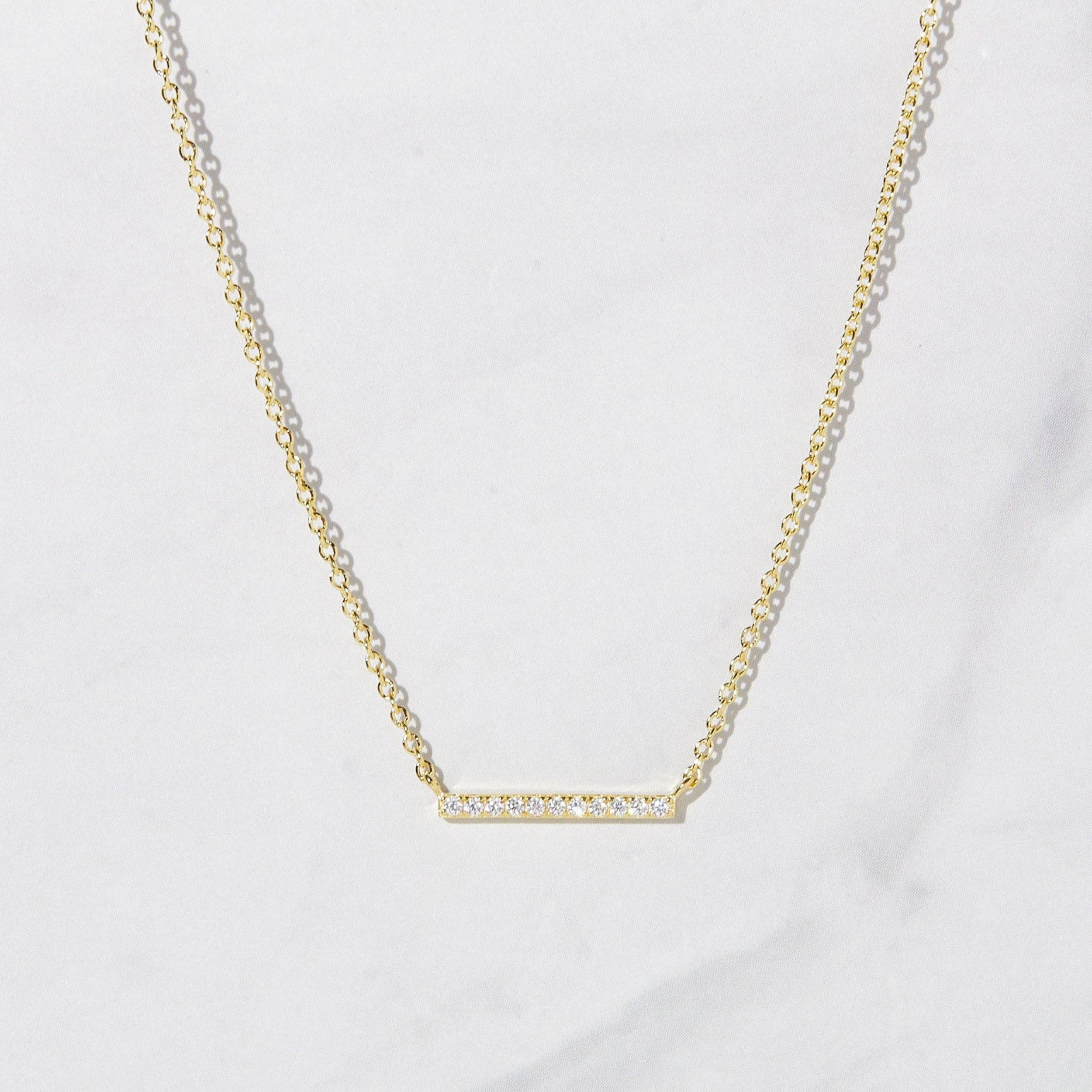 Gold Dainty Bar Necklace