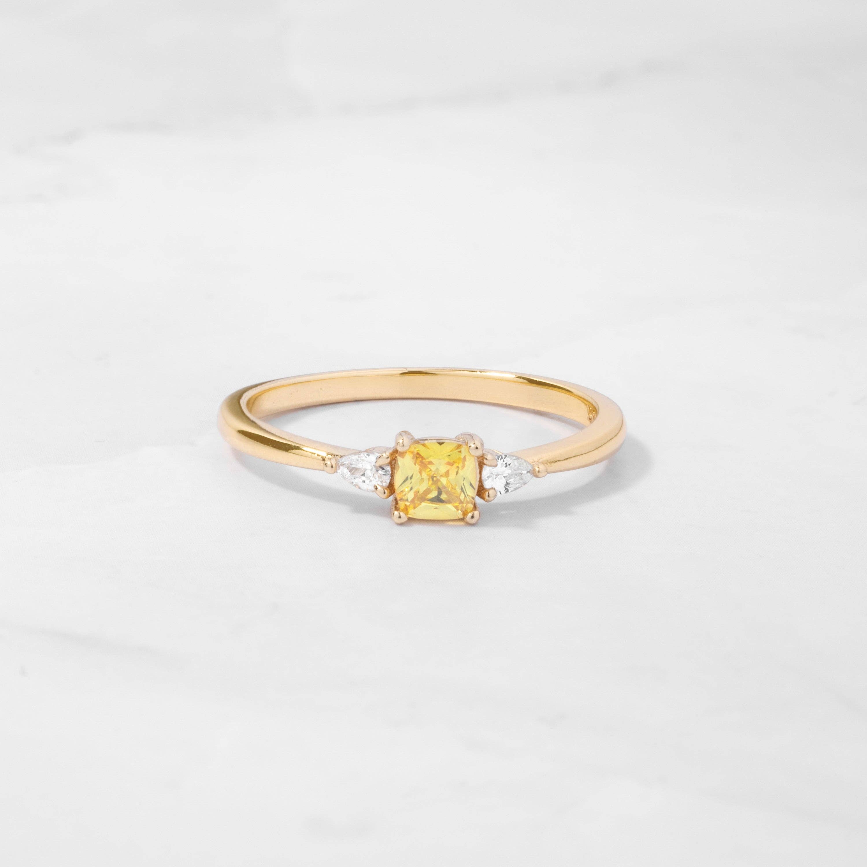 Yellow Cushion Ring: Gold