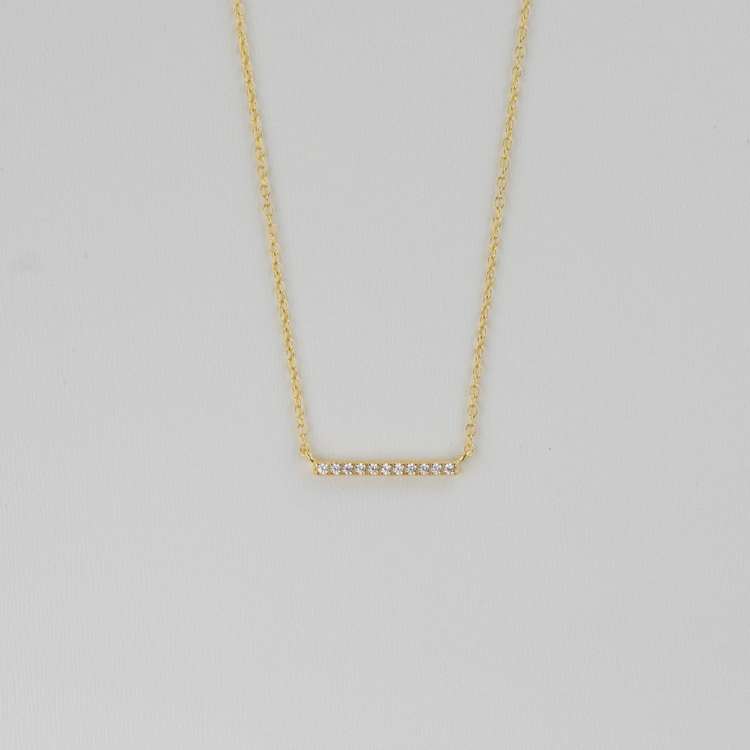 Gold Dainty Bar Necklace