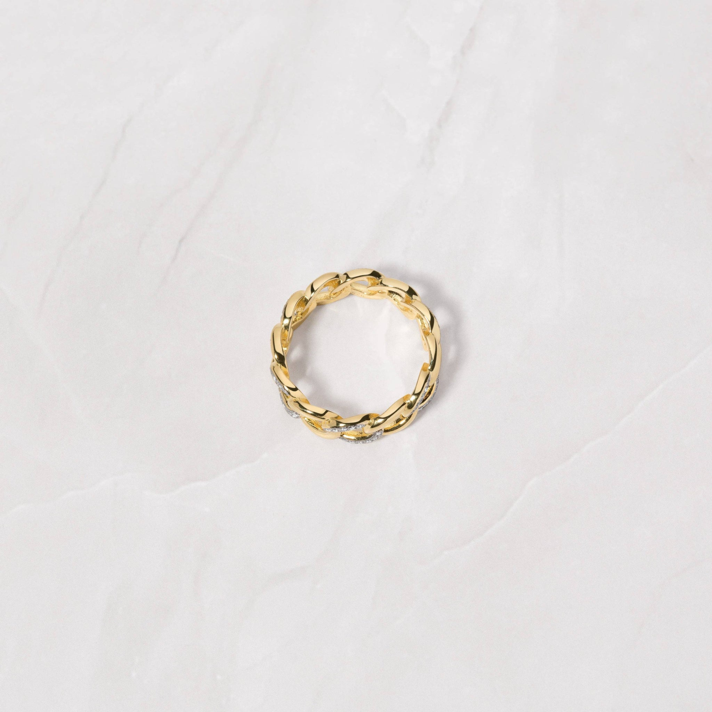 Two-Tone Pavé Chain Ring