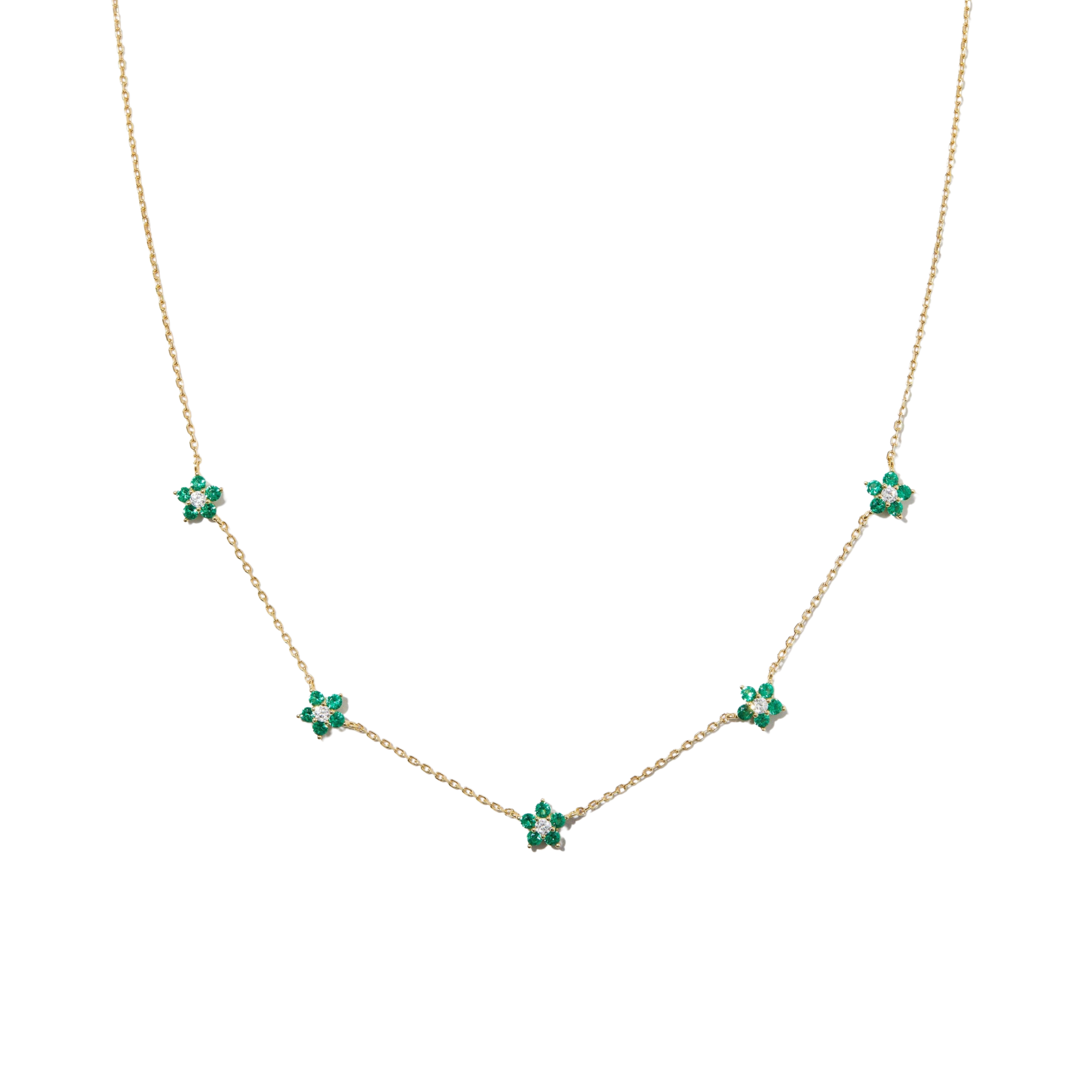 Emerald Flower Necklace: Gold / Emerald