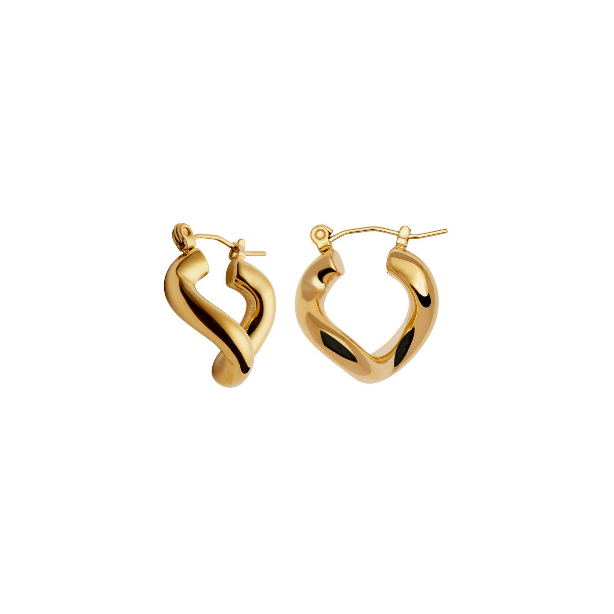 Fluid Hoop Earrings - Gold