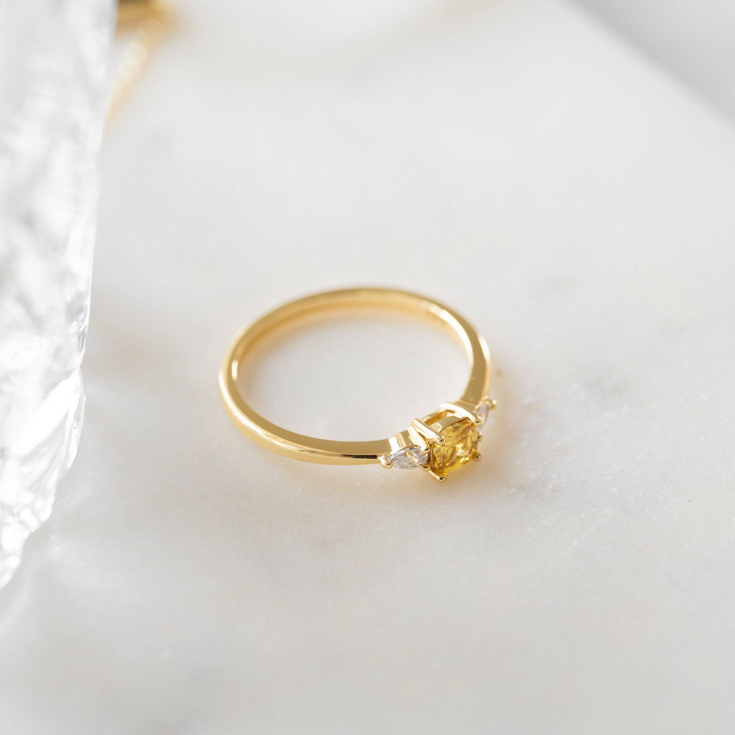 Yellow Cushion Ring: Gold